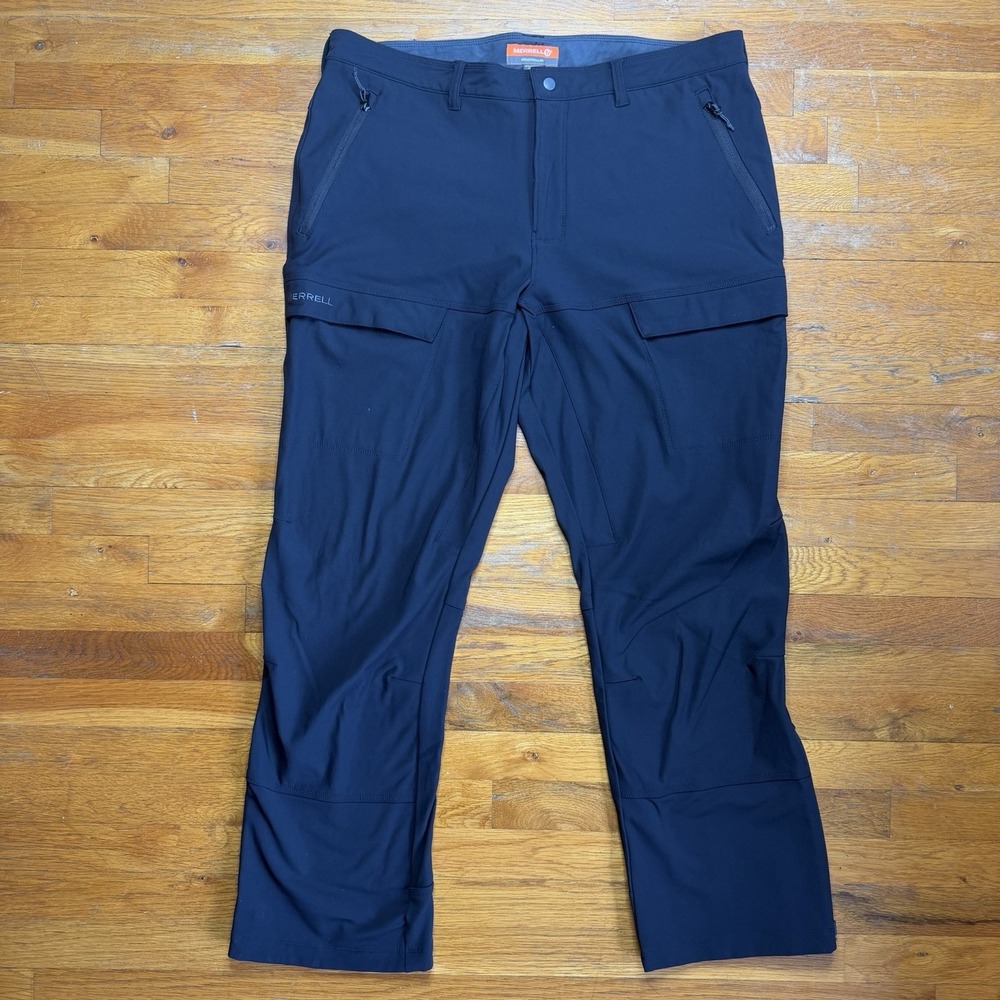 Merrell Men's Northrite Pants 40R Black Nylon Fleece‎ Lined Cargo Hiking Outdoor